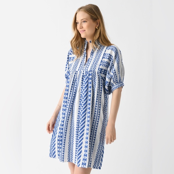 1012 NEVER A WALLFLOWER  Women's High Neck Dress Size Small Color Blue White - Picture 1 of 9